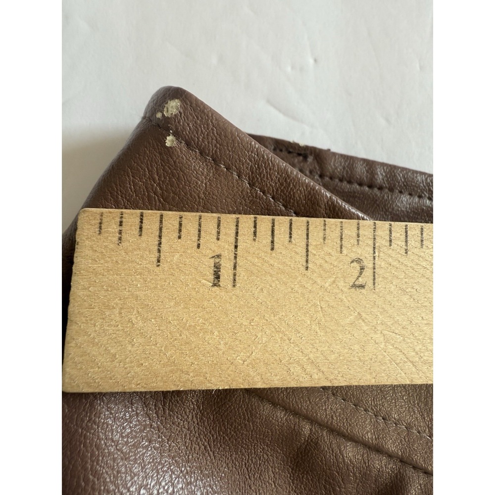 Vintage NWT Bailey Rose Faux Leather Pants Sz M Brown Baggy - Picture 7 of 7